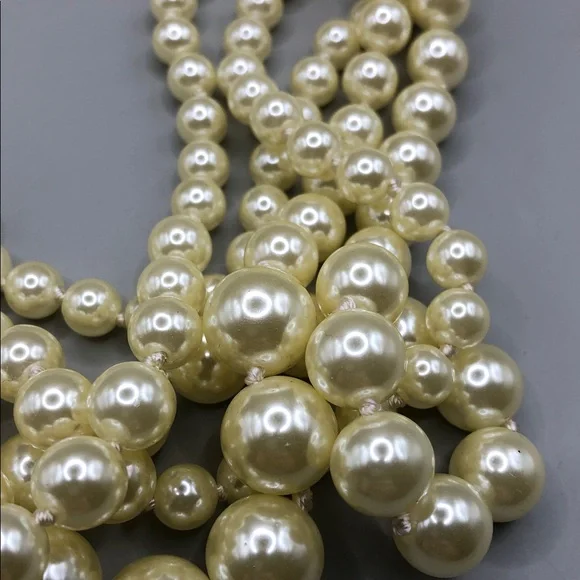 J.crew multi strand layered faux pearl statement necklace dressy. - Picture 2 of 6